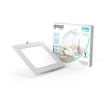 Встраиваемый светодиодный светильник 24W 4000K 9031520224 белый Basic Downlight Gauss