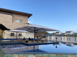 Зонт профессиональный телескопический 5х6 м Scolaro Capri Dark, антрацит, слоновая кость