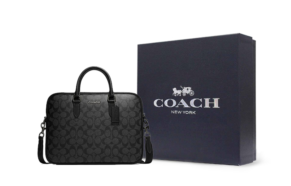 COACH Gotham PVC Briefcase, Handbag Men"s Black