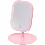 Зеркало настольное с подсветкой на подставке «Monika», цвет розовый, USB, 27*14,5см