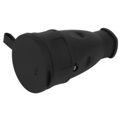 Розетка ЭРА RX10-B-IP44 каучуковая c заземлением 16А IP44 прямая черная | Электротовары