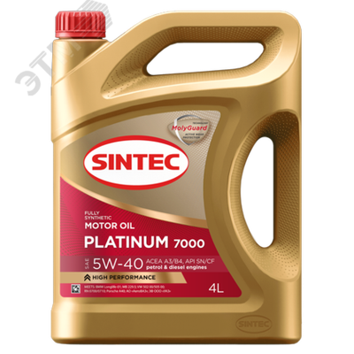 Масло моторное Sintec Platinum 7000 5W-40 A3/B4 синтетика 4л 600139