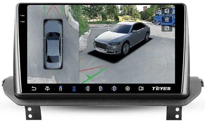 Магнитола для Mitsubishi Outlander 4 2021+ (поддержка 360) - Teyes CC3-2K-360 на Android 10, Быстрая, 2K QLED, CarPlay, 4G SIM-слот, 4 камеры в комплекте
