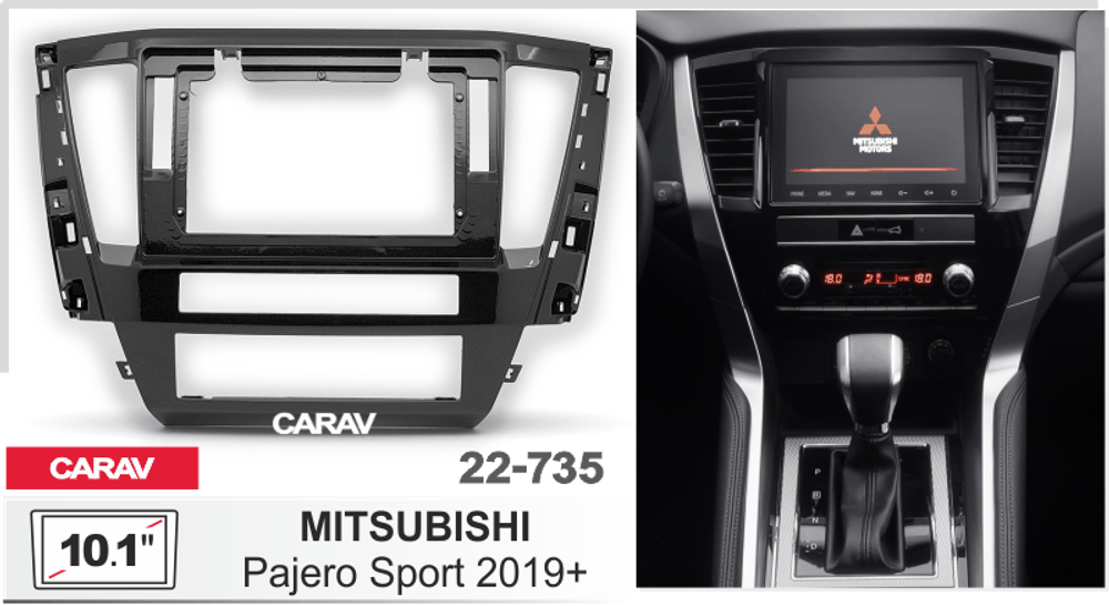 Mitsubishi Pajero Sport 2019+, 10.1" (Carav 22-735)