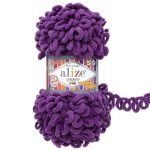 Пряжа Alize (Ализе) Puffy Fine / уп.5 мот. по 100 г, 14м, 44 темно-фиалковый