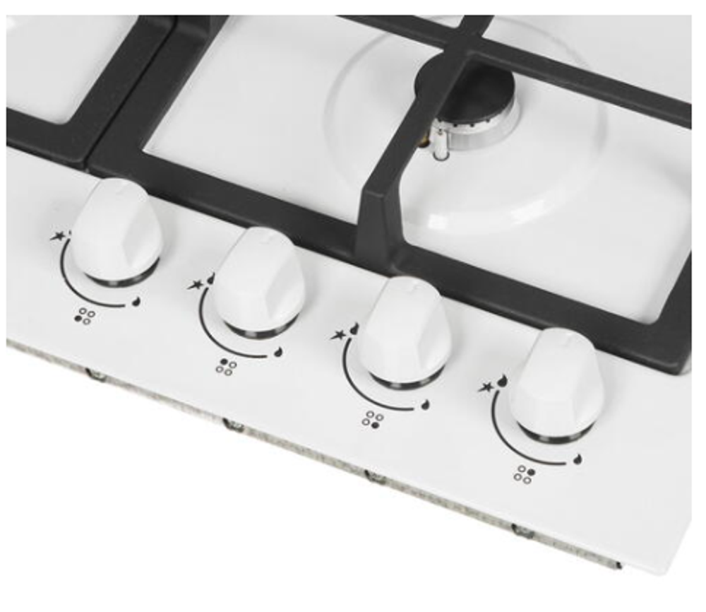 Поверхность варочная  Electronicsdeluxe TG4_750231F-024 (белая эмаль, газ/к,  60*51) Россия