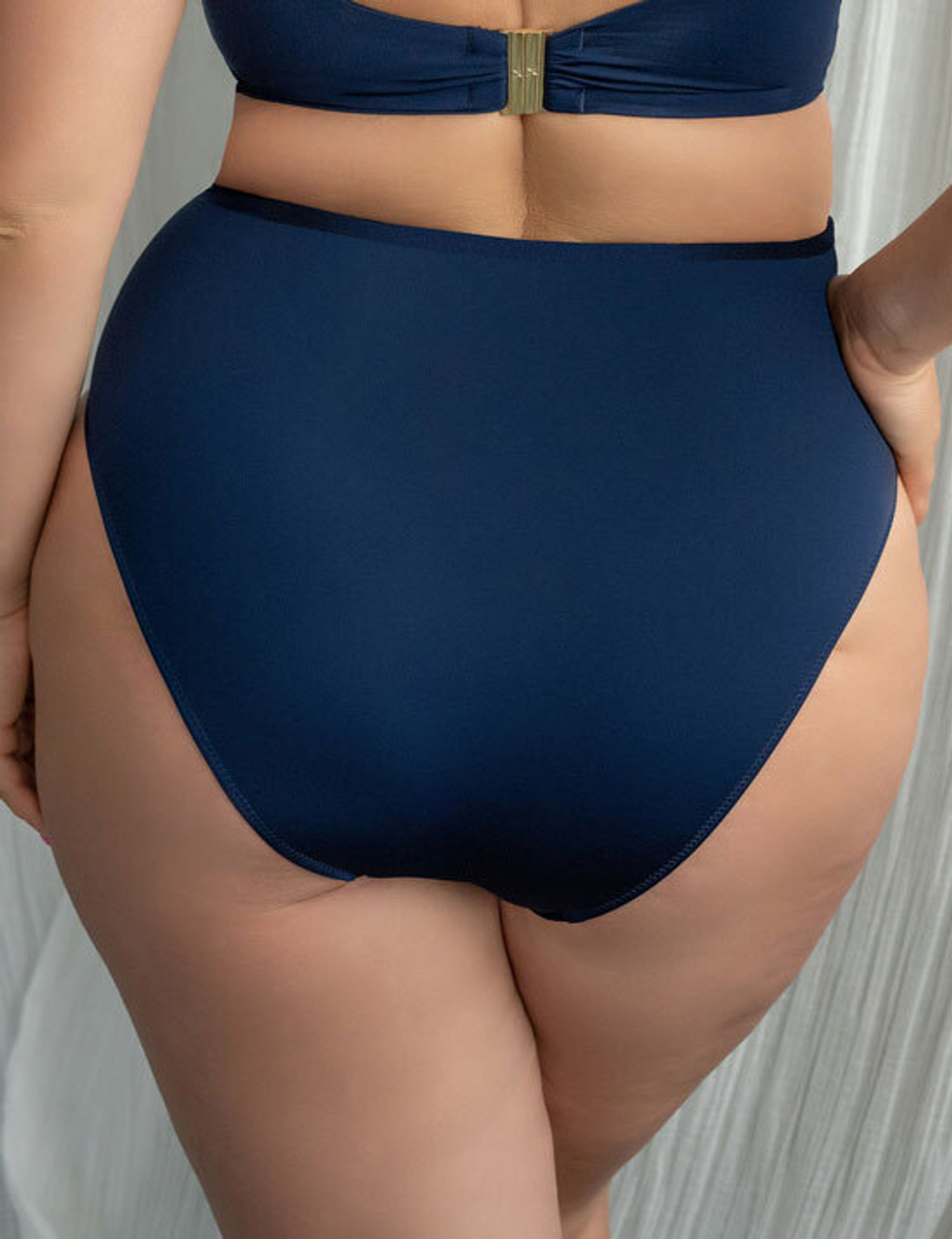Плавки Kris Line Santorini слипы High Waist (синий/белый)