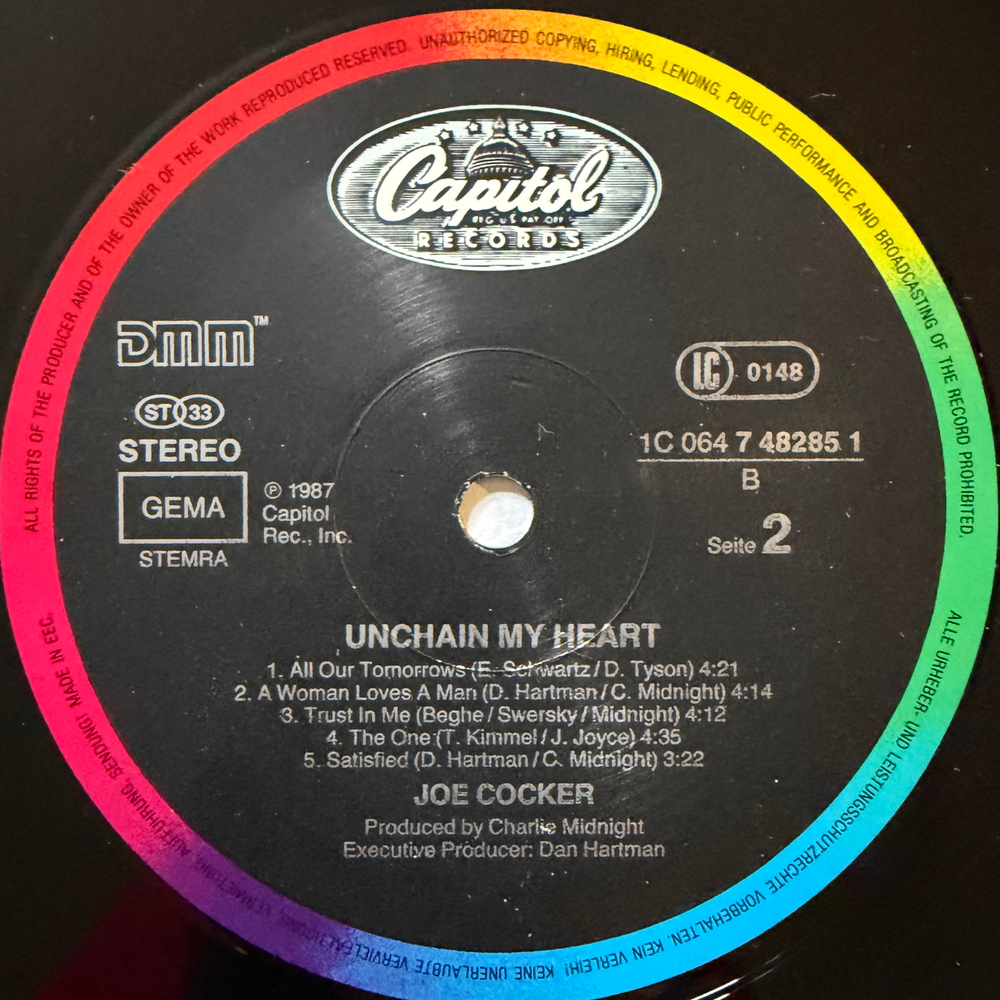 Joe Cocker ‎– Unchain My Heart (Европа 1987г.)