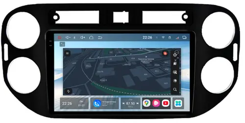 Магнитола для Volkswagen Tiguan 1 2011-2016 (рамка 9 чёрная, прямоуг. кнопка) - Redpower 85155 PRO/PROmax ТОП звук, 2K QLED, Android 14, Быстрейшая, CarPlay, 4G SIM-слот
