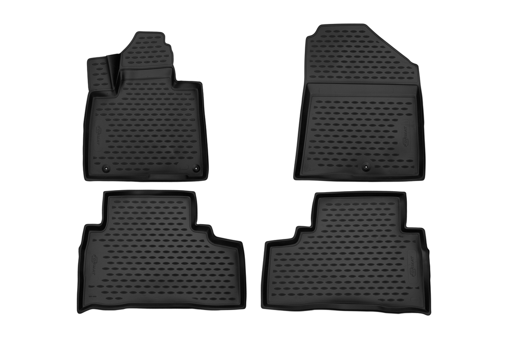 Коврики 3D в салон KIA Sorento Prime, 2015->, 5/7 мест, 4 шт. (ПУ, повышенная износостойкость)
