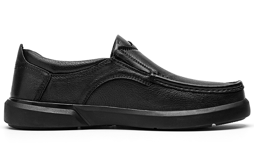 Jeep Casual Leather Shoes Men"s Low top Black