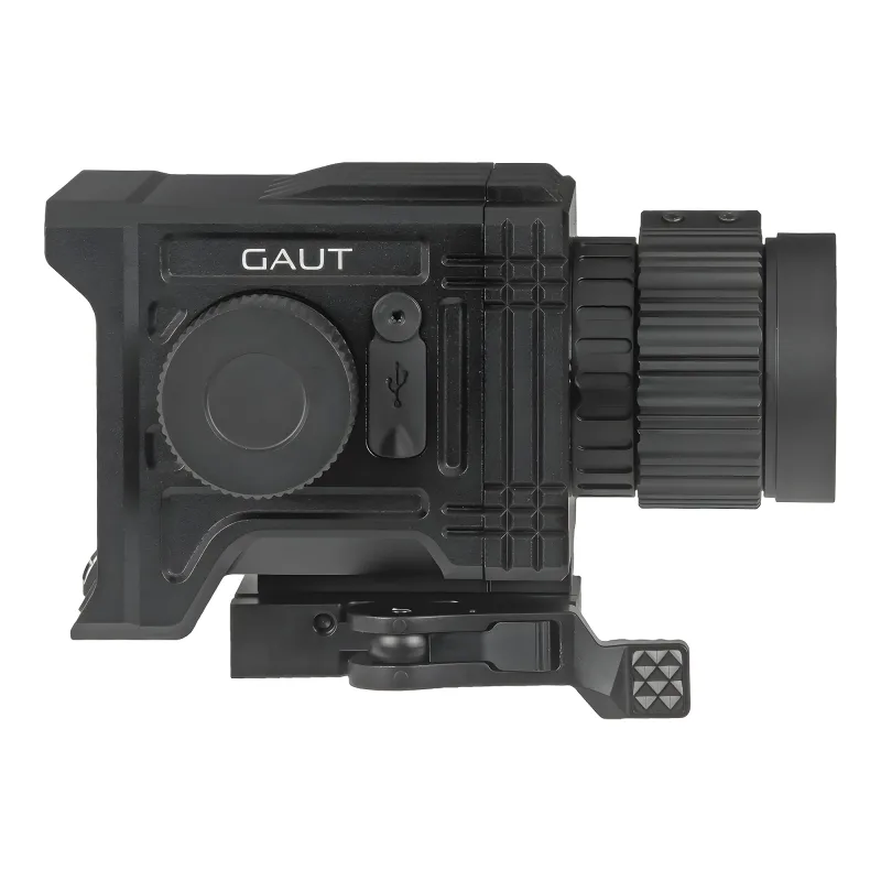 Коллиматор тепловизионный Gaut Nova TD 325, x1-4, 384х288, D25мм, 6000Дж - вид сбоку, панель с разъемом USB
