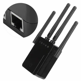 Усилитель WiFi сигнала 2,4/5 ГГц / Репитер Wi-Fi до 300 Мбит/с черный