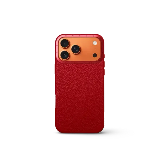 Чехол для iPhone 17 - Зернистая кожа - красный