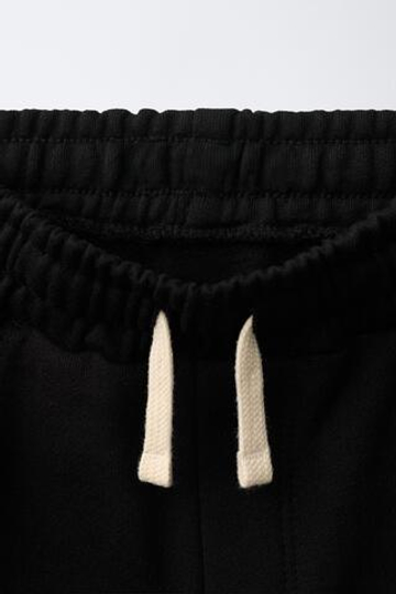 ZARA БРЮКИ BARREL ИЗ ФУТЕРА, ЧЕРНЫЙ