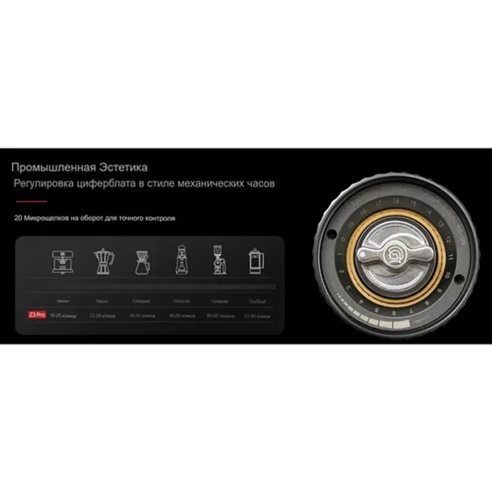 Кофемолка ручная Z3 PRO Hand Grinder нерж. темно-синяя d 5,4 см h14,7 см ZeroHero