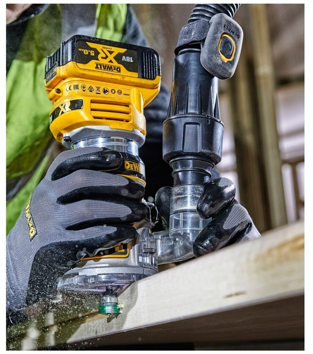 Аккумуляторный кромочный фрезер DEWALT DCW600N-XJ, 18 В XR, 16000–25500 об/мин, цанга 8 мм, без АКБ и ЗУ