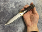Цельнометалич. нож Боцман, сталь Elmax, рукоять стаб. Дерево, Сканди спуски