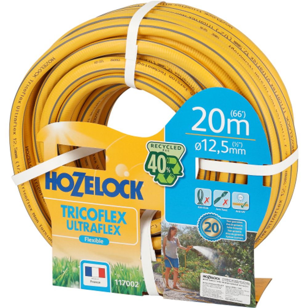 Шланг для полива HoZelock 117002 ПВХ армированный TRICOFLEX ULTRAFLEX 12,5 мм 20 м | Шланги Green Apple