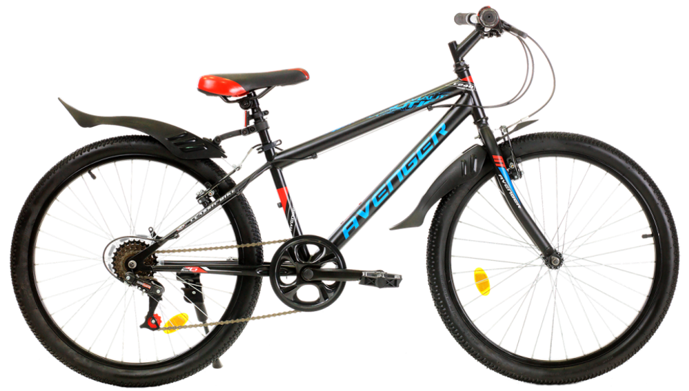 Велосипед 24" AVENGER C240, черный/красный, 13" C240