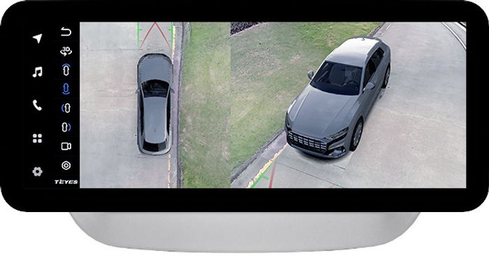 Магнитола для Hyundai Solaris 2 2017-2022 / Solaris HS (без штатной КЗВ, рамка серебро) - Teyes LUX ONE 360 монитор 12.3" 2K QLED на Android 10, Быстрая, CarPlay, 4G SIM-слот, 4 камеры в комплекте