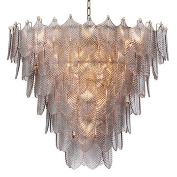 Eichholtz Chandelier Verbier L, Light Brushed Brass Finish / Smoke Glass