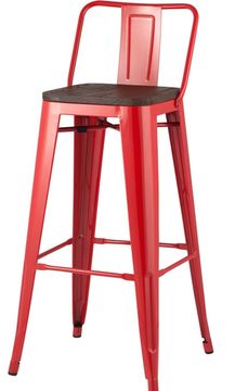 Стул барный TOLIX WOOD со спинкой красный 