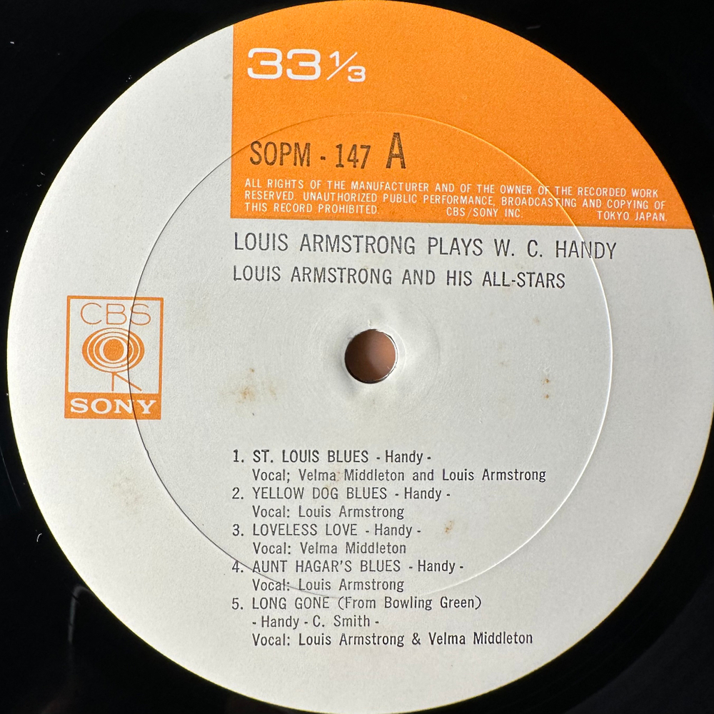 Louis Armstrong ‎– Plays W.C. Handy (Япония 1974г.)
