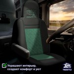 Чехлы Scania 6 серия (экокожа, черный, зеленая вставка)