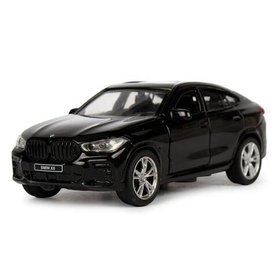 Модель ин. мет. "BMW X6" 12см, двери, багажник, черный, коробка X6-12-BK (Технопарк)
