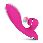 Розовый вибратор-кролик с вакуумной стимуляцией 5’’ Silicone Suction Kiss - 20,3 см. (Цвет: розовый)