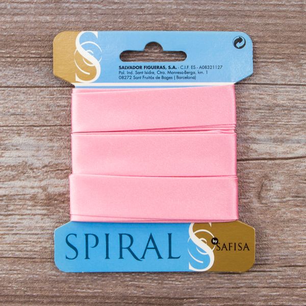 Косая бейка атласная отрез 20 мм / 2.5 метра, 05 розовый, Safisa (Spiral)