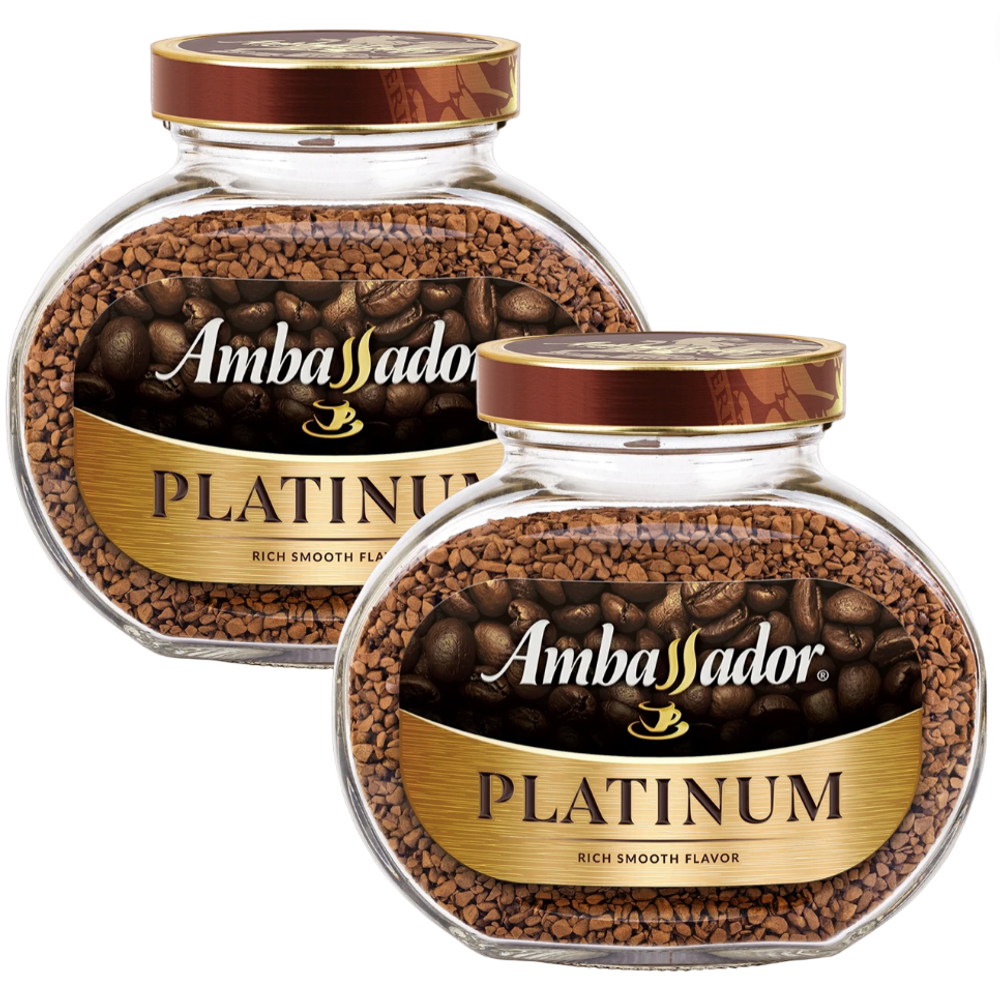 Кофе растворимый Ambassador Platinum, 190 г стеклянная банка (Амбассадор) х 2 шт