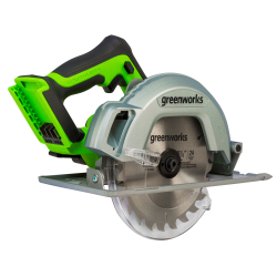 Дисковая пила Greenworks GD24CS, 24V, бесщеточная, 185х20мм, 4500 об/мин, рез 63мм, без АКБ и ЗУ , 1500907