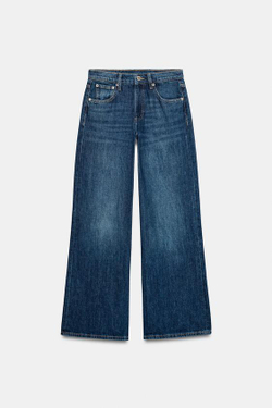 ZARA ДЖИНСЫ WIDE-LEG С НИЗКОЙ ПОСАДКОЙ — ZW COLLECTION, СИНИЙ