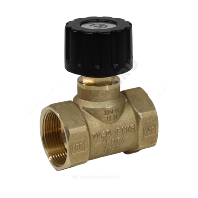 Клапан балансировочный ручной латунь 2014 Ду 40 G1 1/2" Ру16 Тмакс=120 оС ВР Kvs=10м3/ч без ниппелей EURO Aquasfera 2014-05
