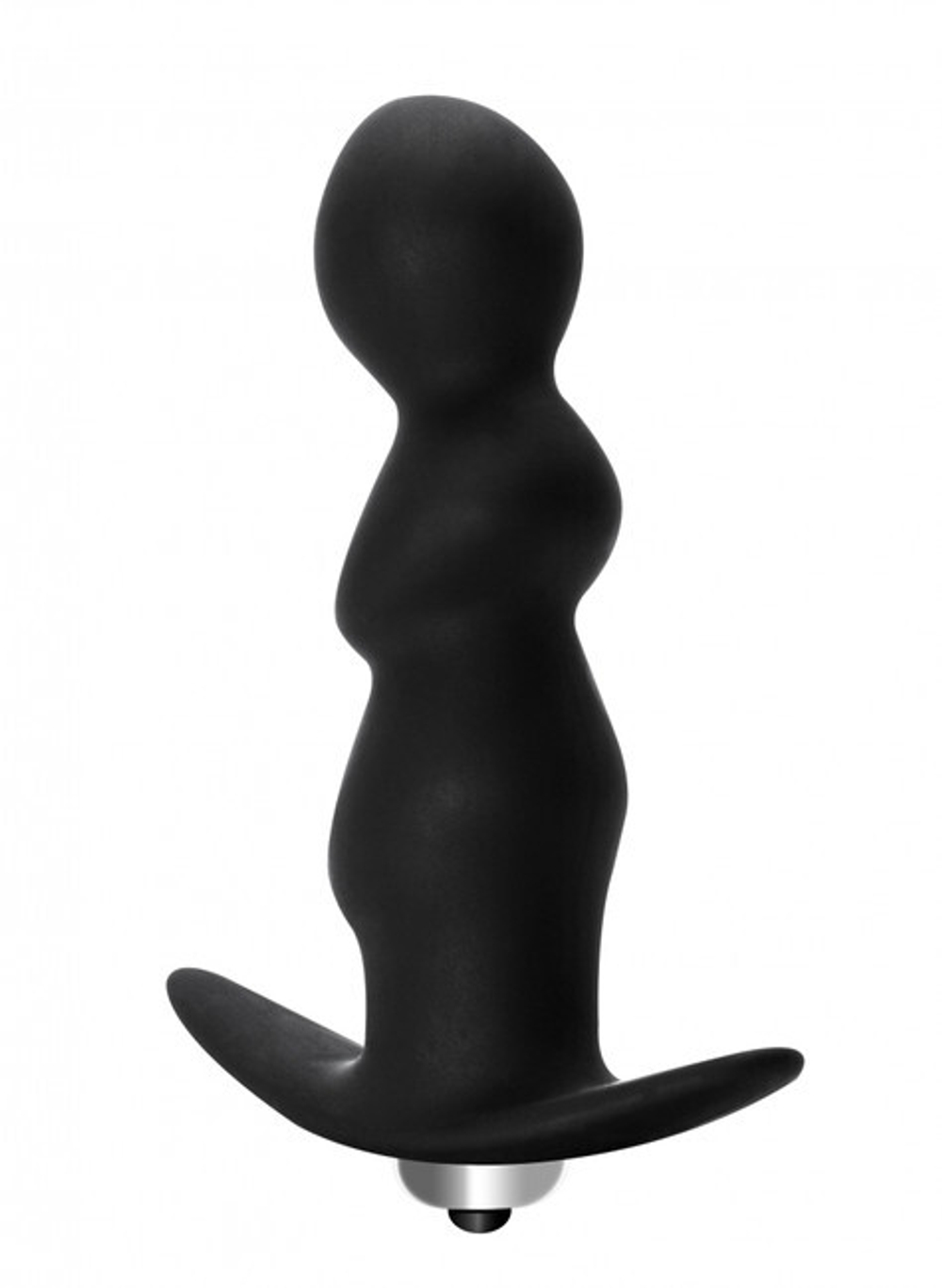Рельефный анальный вибростимулятор Spiral Anal Plug (7 режимов) (Цвет: черный)