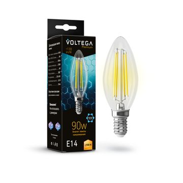 Светодиодная лампа Crystal Graphene Candle 9W 2700K E14 (7218) VG10-C35E14-2.7K-9W-F прозрачная Voltega
