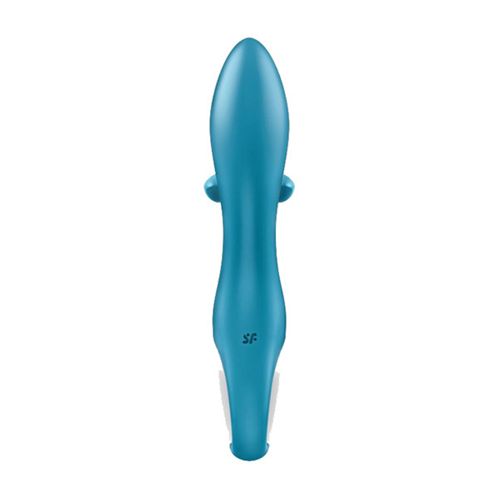 Бирюзовый вибратор-кролик 21,2см Satisfyer Embrace Me