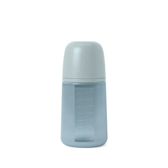 Силиконовая бутылочка Suavinex Colour Essence для детского питания, с соской из силикона 240 мл Голубая