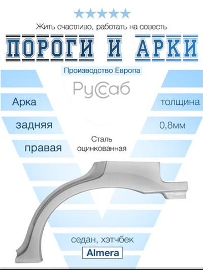 Арка левая Nissan Almera 2000-2013 (Polcar) седан, хэтчбек