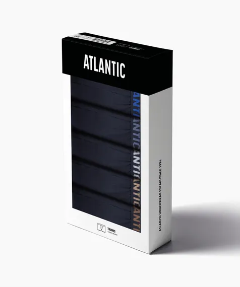 Трусы мужские боксеры (5шт) Atlantic 5SMH-004, хлопок, темно-синий
