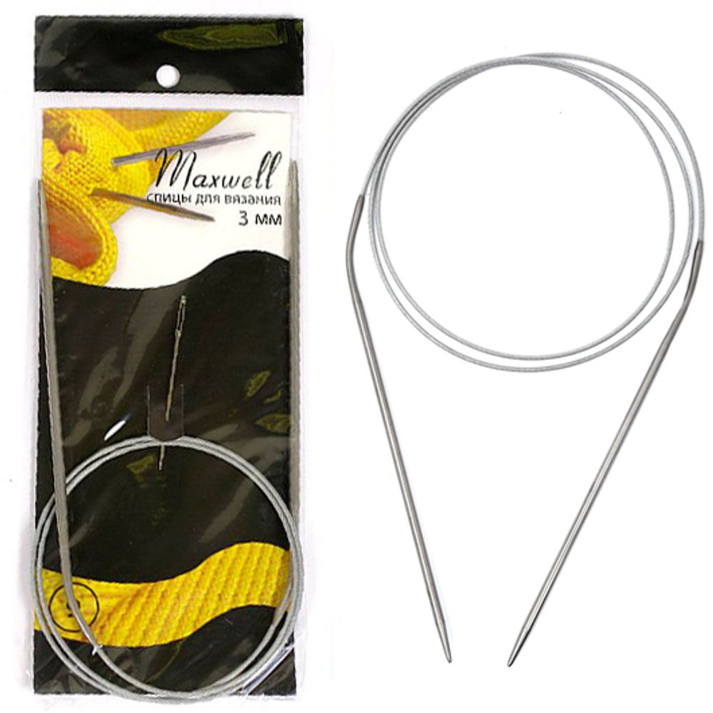 Спицы круговые на тросиках Maxwell Black 80 см ⌀10 3,0 мм