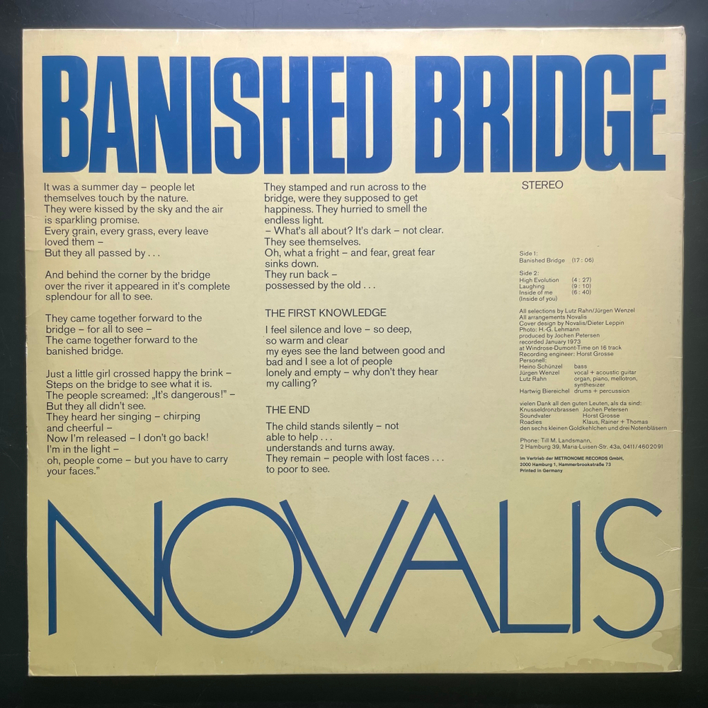 Novalis ‎– Banished Bridge (Германия 1973г.)