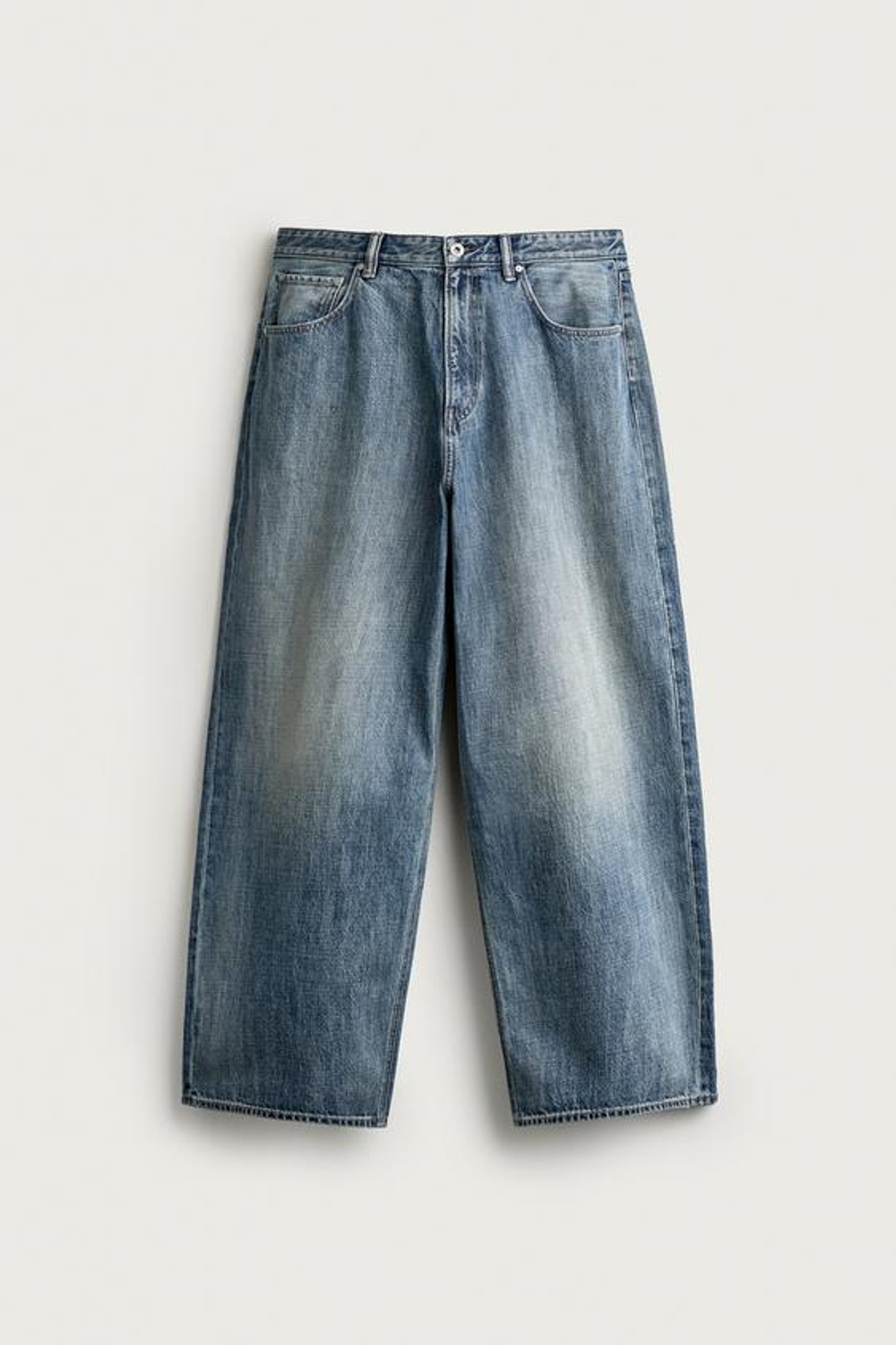 ZARA ДЖИНСЫ BAGGY FIT, СИНИЙ