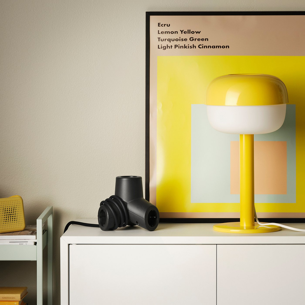 IKEA HORNFELS  (ИКЕА ХОРНФЕЛС)  -  Удлинитель - тёмно-серый 1.8 м