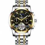 KANGOL Mechanical Movement Stainless Steel Watchband Watch Men"s Watches Skeleton Dial 30m Water Resistance
