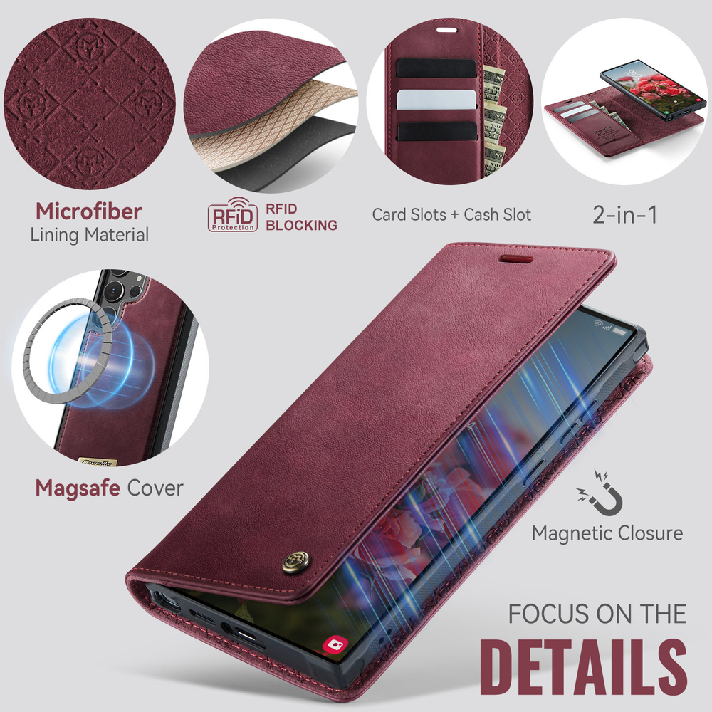 Чехол-кошелек CaseMe 2 in 1 MagSafe Samsung Galaxy S25 Ultra