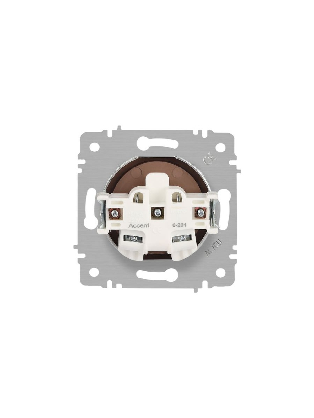 Розетка 1-м СП Accent 6-201-09 16А IP20 250В 2P титан Intro Б0063673