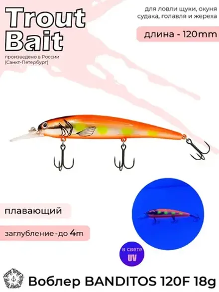 Воблер Trout Bait Bandit 120 F (до 4 м) 19 гр.col.018